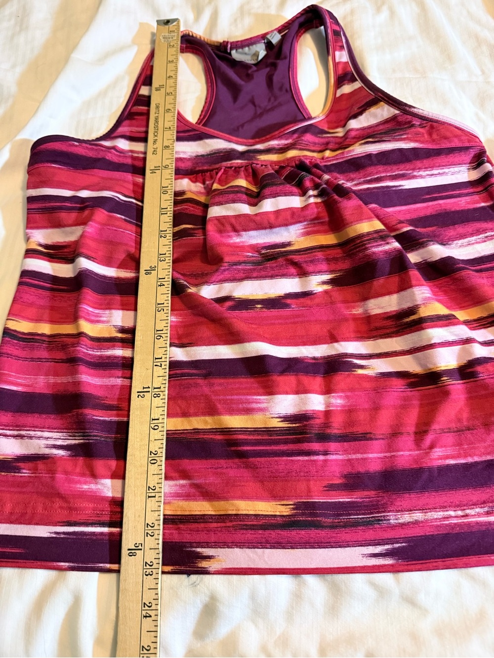 Athleta Pink & Purple Striped Racerback Tank
